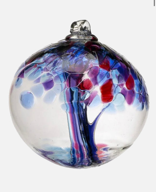 6" Tree of Faith Blown Glass ball